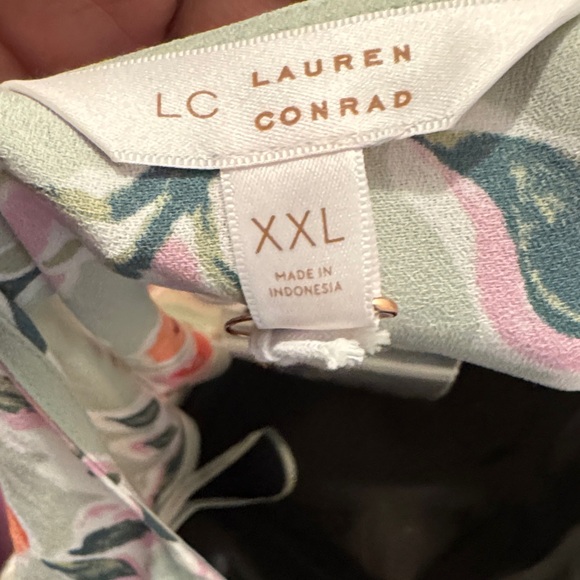 LC Lauren Conrad Green Wrap Floral Midi Dress - Picture 2 of 9